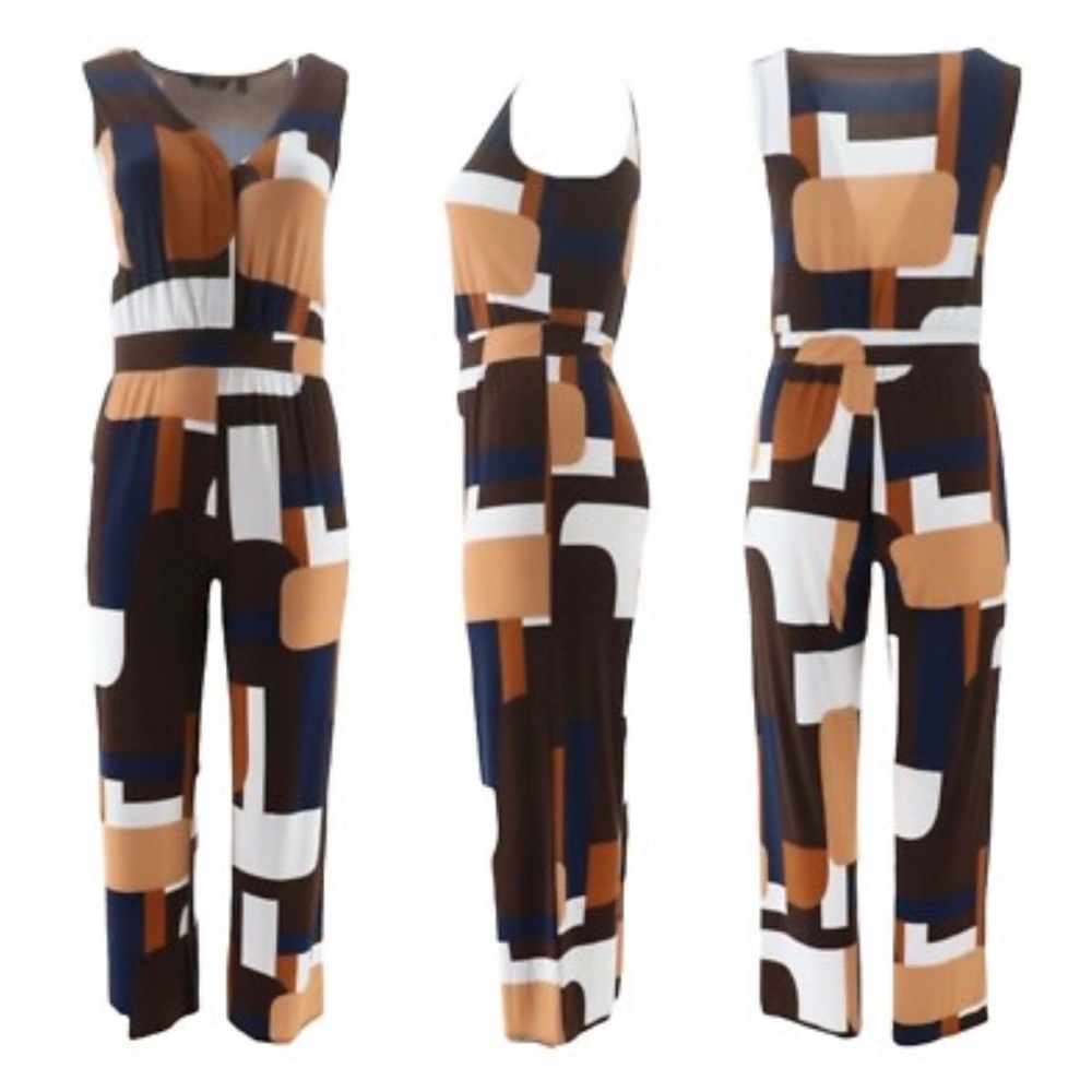 IMAN Multicolor Geometric Jumpsuit - Picture 4 of 7